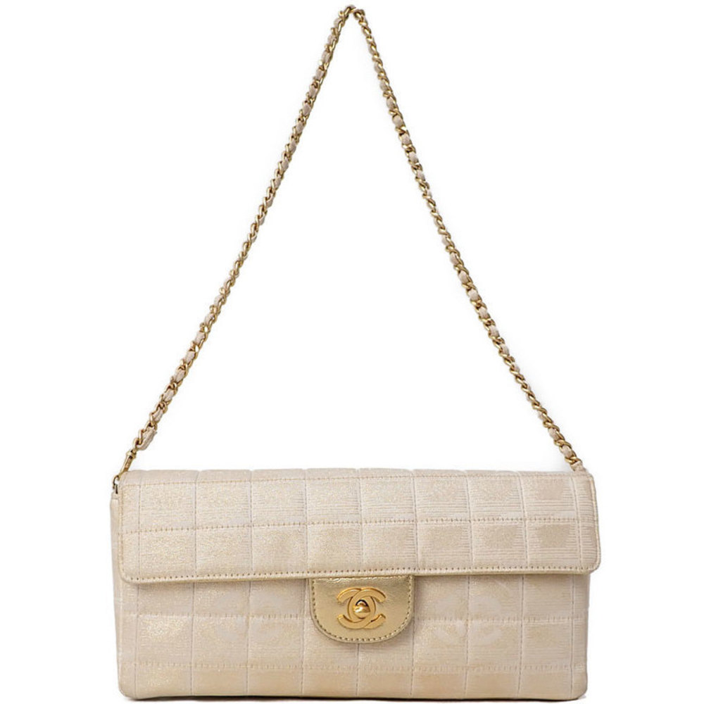 Chanel Chocolate Bar Chain Shoulder Bag Beige